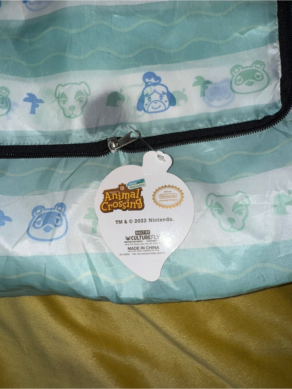 Animal Crossing Striped Character Drawstring Backpack - Picture 2 of 3